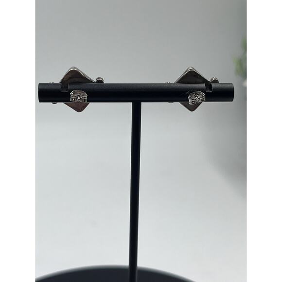 J.B. Platero Vintage Signed Southwestern Black Onyx Sterling Silver Stud Earring - Picture 4 of 8